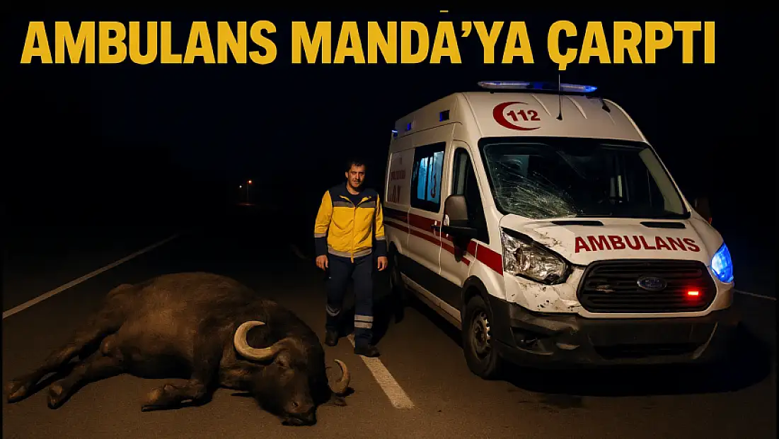 Ambulans mandaya çarptı