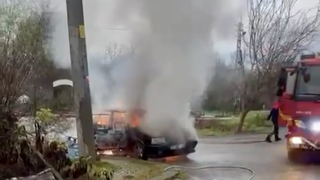 Park halindeyken alev aldı