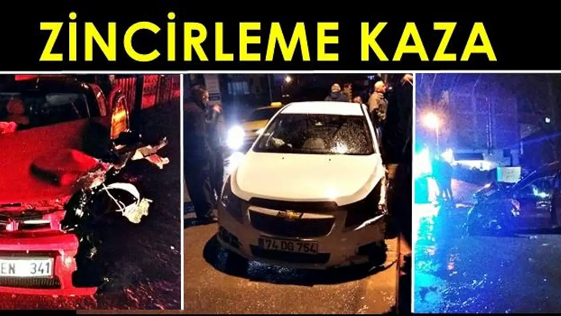 3 araç birbirine girdi 3 yaralı