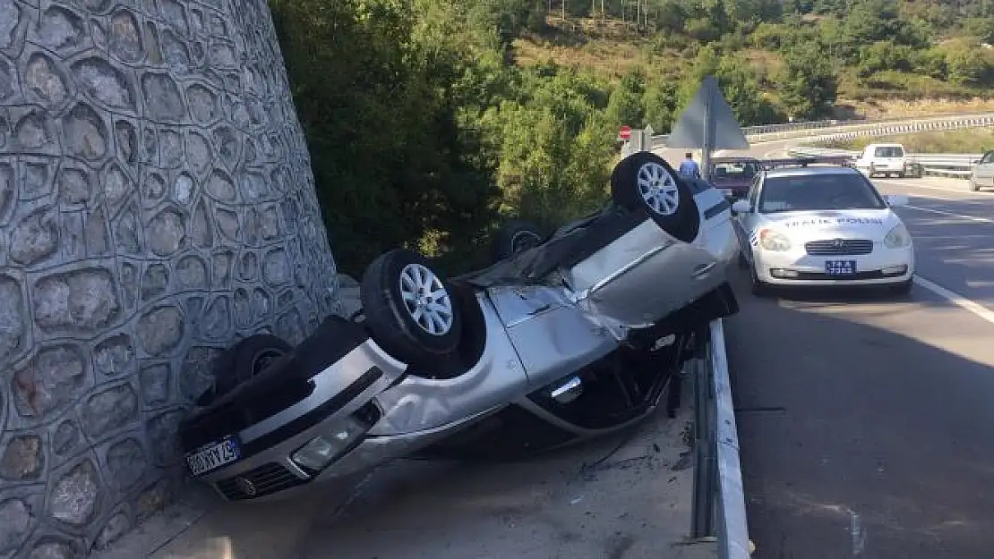 Amasra yolunda takla attı