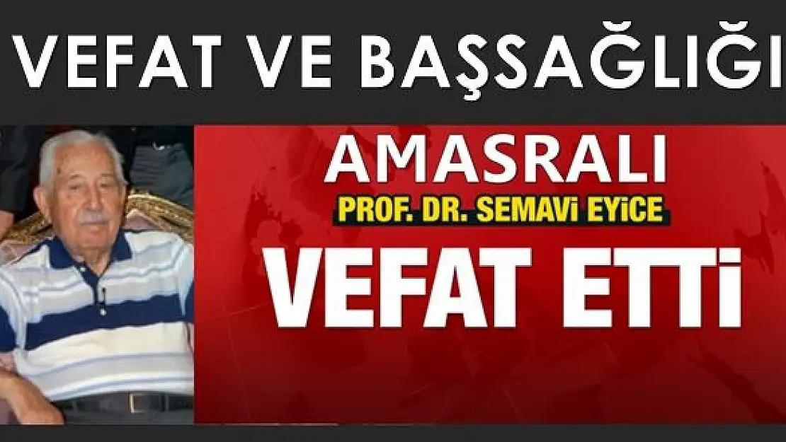Amasralı ünlü profesör vefat etti