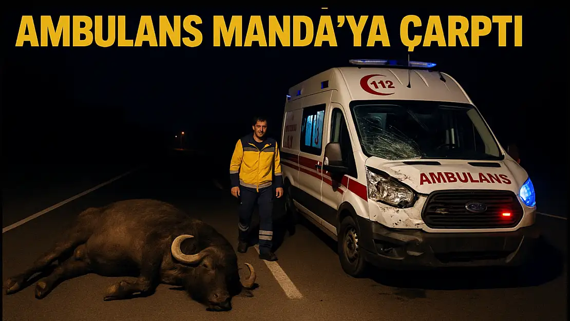 Ambulans mandaya çarptı