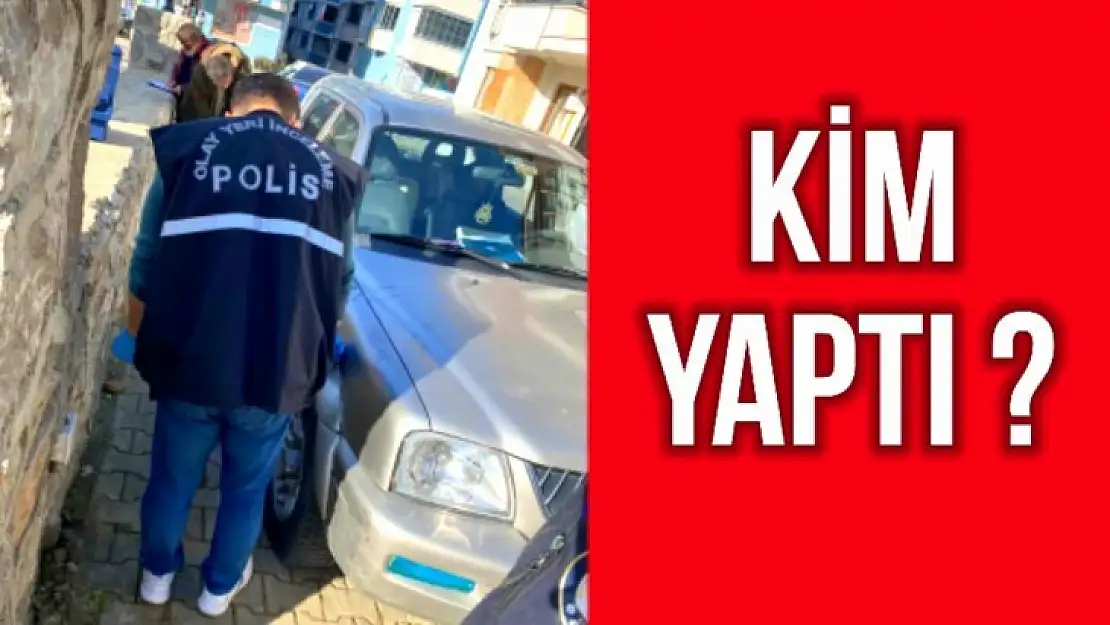 Aracın yanına gittiğinde gördü