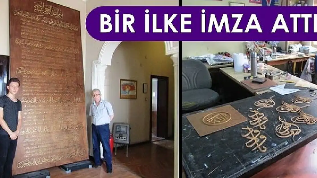Arapça harfleri tek tek keserek yaptı