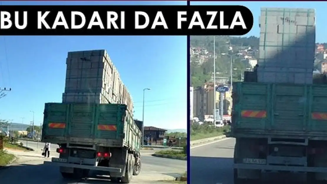 Aşırı yüklenen kamyon tehlike saçtı