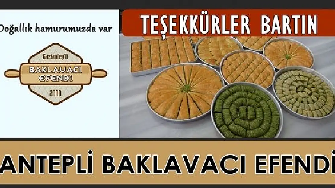 Baklavacı Efendi'den Bartın'a teşekkür