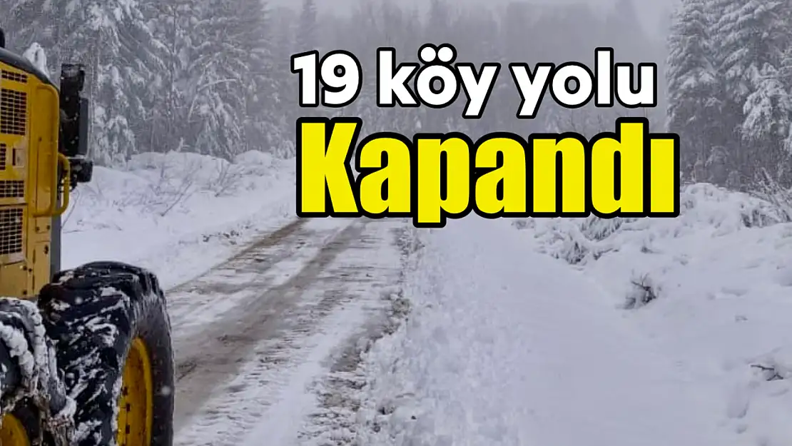 Bartın'da 19 köy yolu karda kapandı