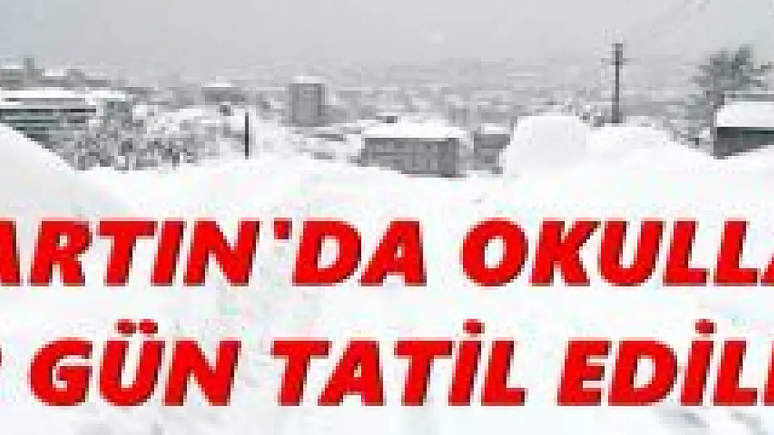 Bartın'da okullar iki gün tatil 