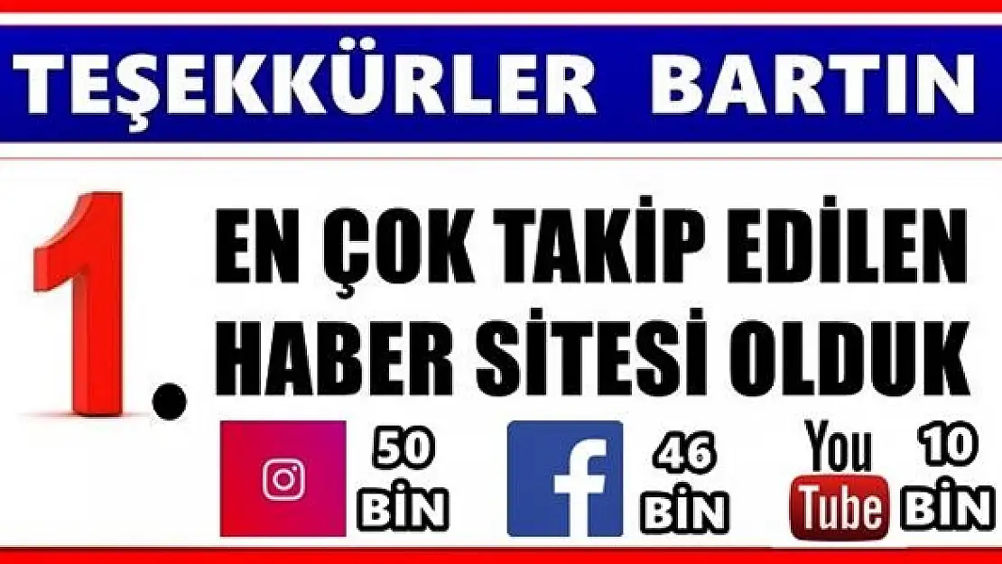 Bartın'ın en çok takip edilen haber sitesiyiz