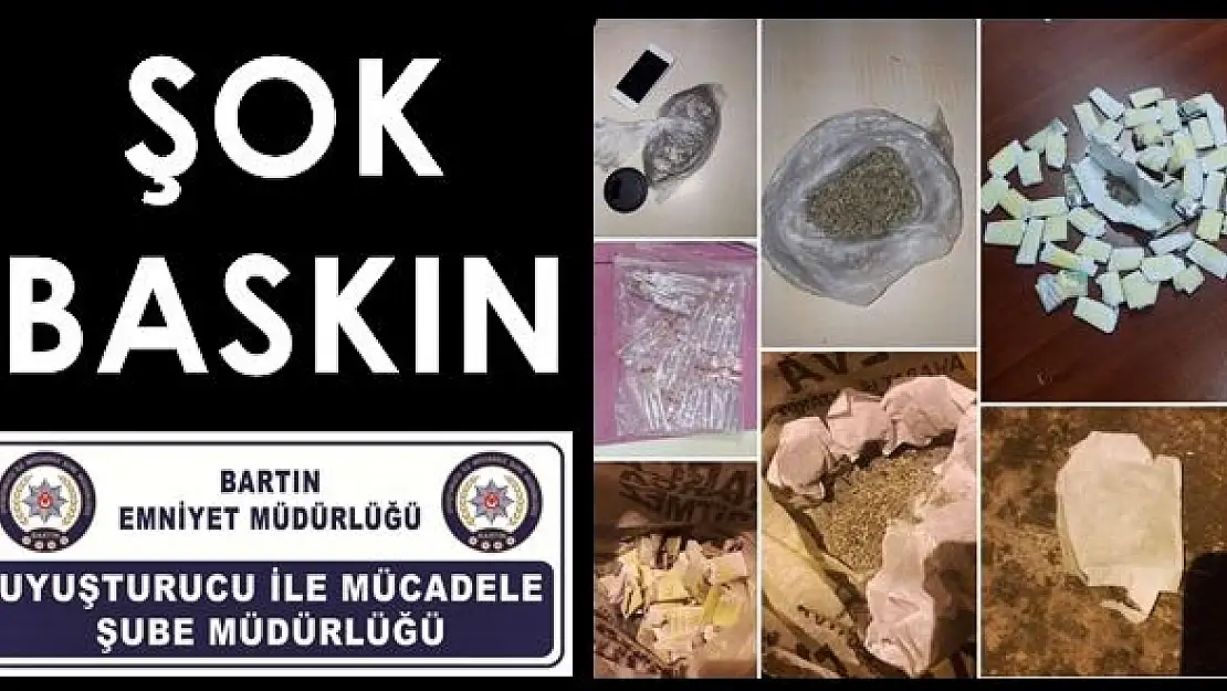 Bartın narkotiktan torbacıya şok baskın