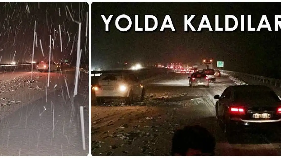 Bartın otobüsü karda yolda kaldı