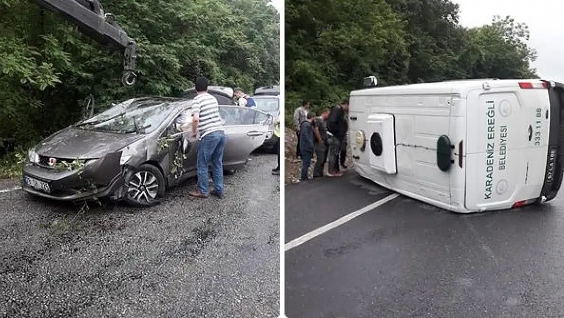 Bartın Zonguldak yolunda 2 kaza