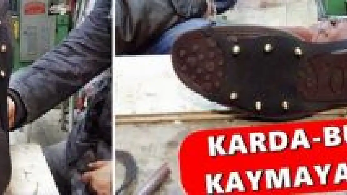 Bartınlı ayakkabıcıdan çivili takmatik