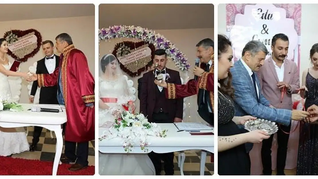 Başkan çiftlere mutluluklar diledi