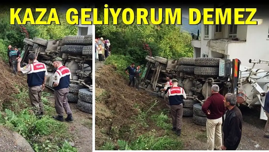Beton Mikseri Bahçeye Devrildi, 1 Yaralı