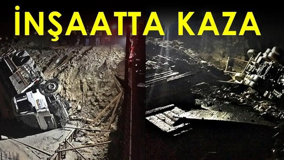Beton pompası devrildi 