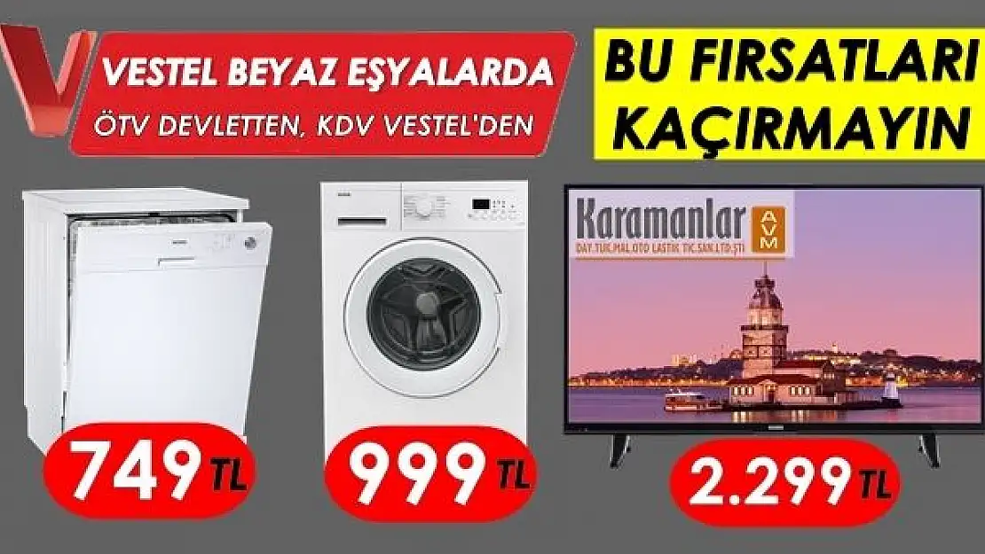 Beyaz Eşyalarda ÖTV Devletten, KDV Vestel'den