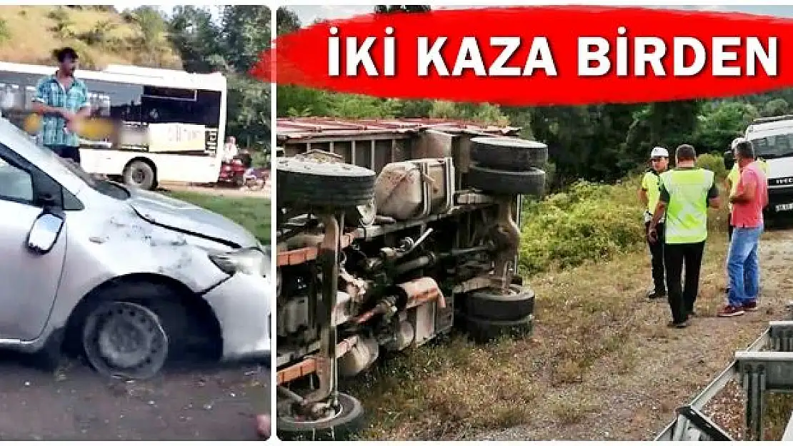 Biri devrildi, biri karşı yola geçti