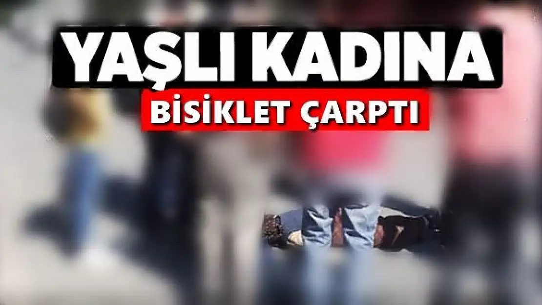 Bisikletli çocuk kadına çarptı