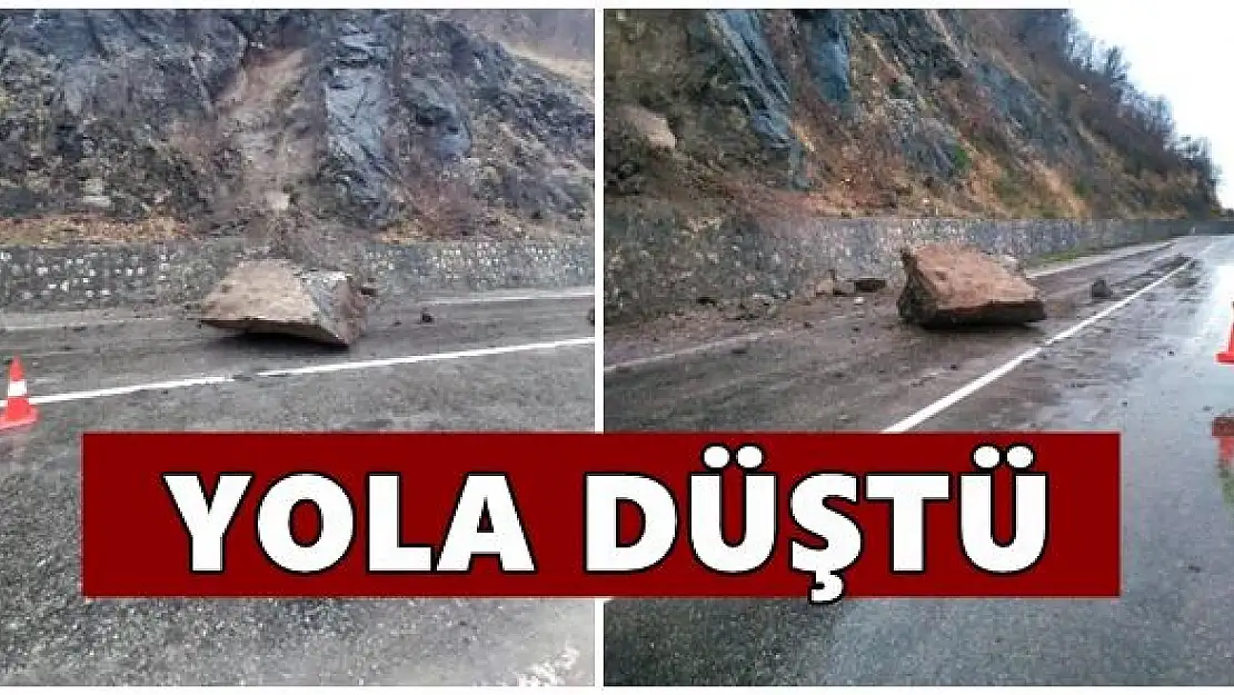 Büyük Kaya parçası yola düştü