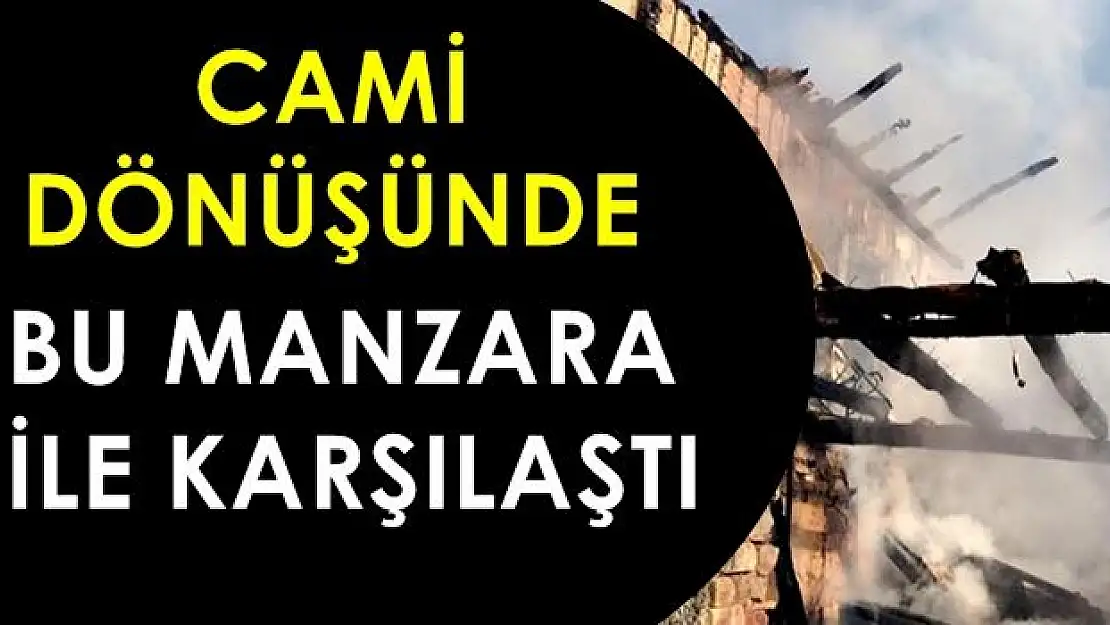 Camiye gitti, evi yandı