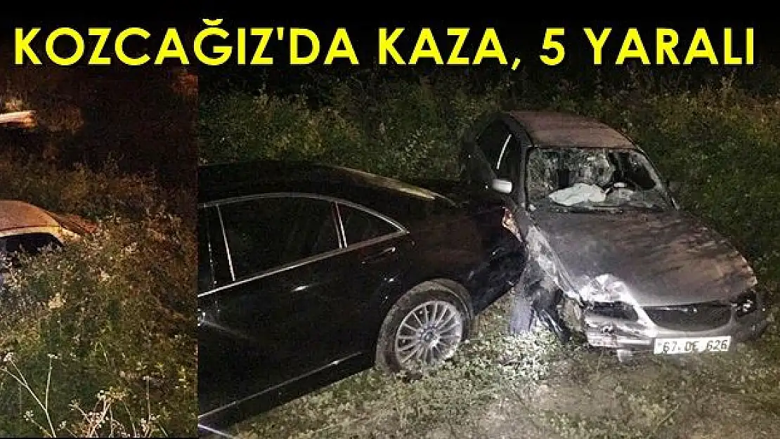 Çarpışan otomobiller şarampole devrildi