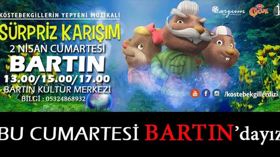 Çocuklar müjde, Köstebekgiller Bartın'a Geliyor 