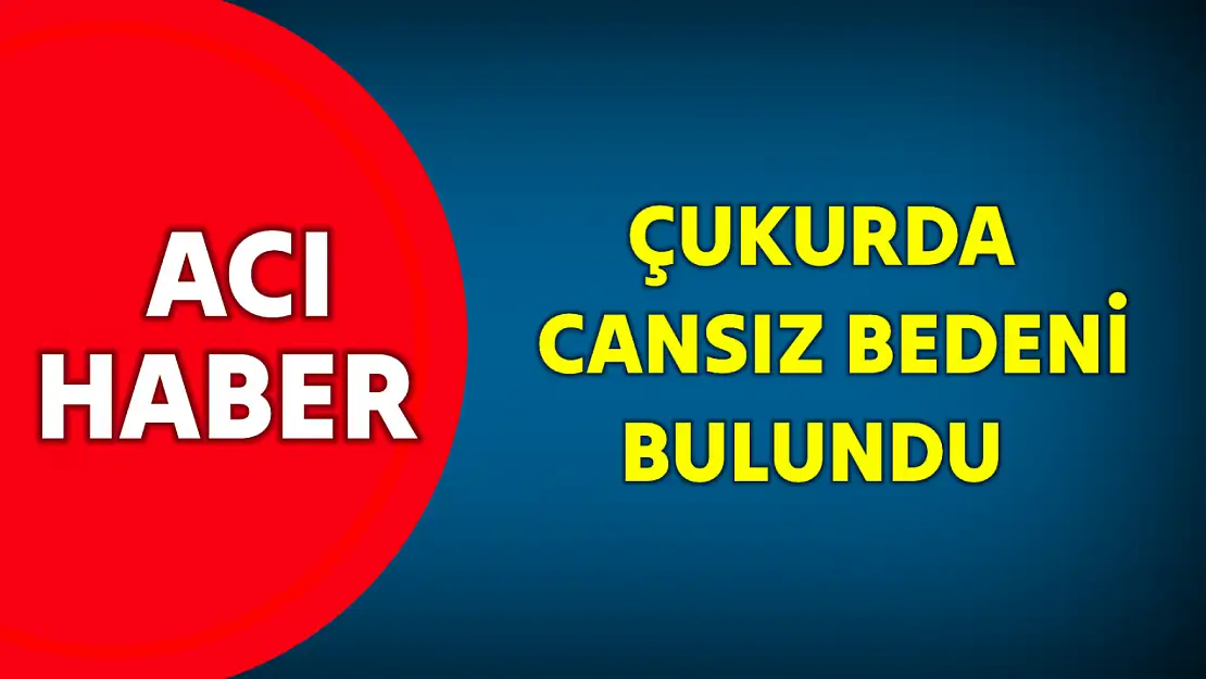 Çukurda Cansız bedeni bulundu