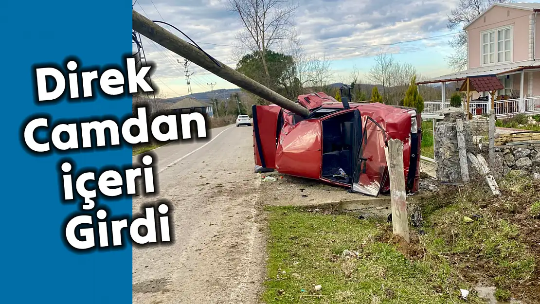 Direk otomobile saplandı