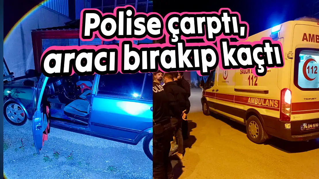 Durmadı, trafik polisine çarptı