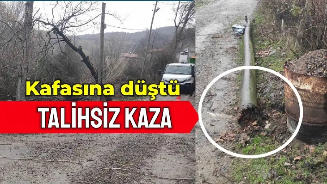 Elektrik direği kafasına düştü