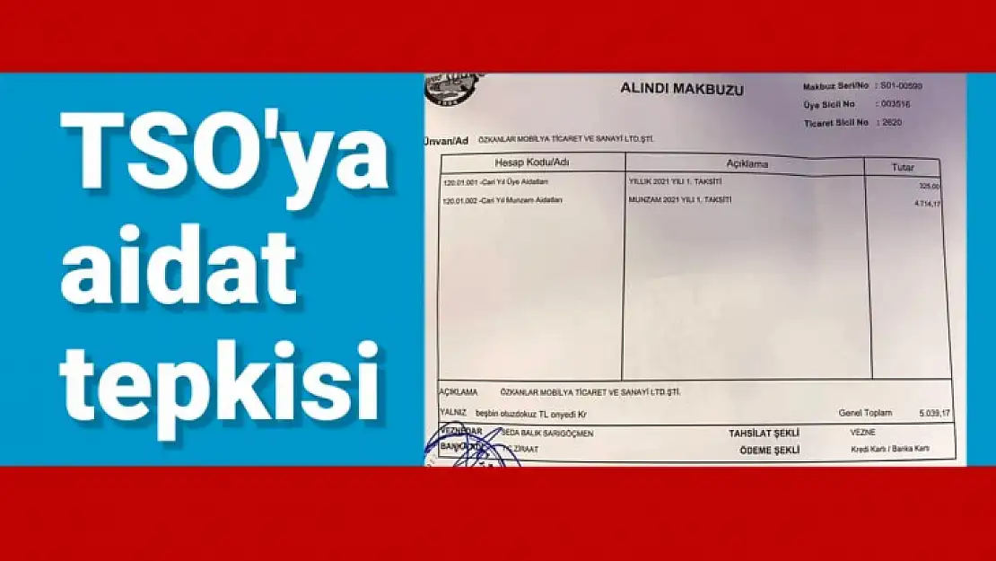 Esnaflardan TSO'ya aidat tepkisi