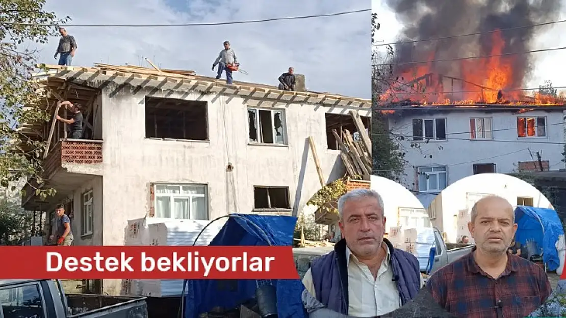 Evi yanan aile için destek bekleniyor