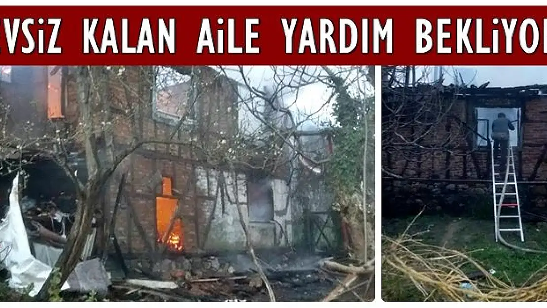 Evleri yanan aile sokakta kaldı 