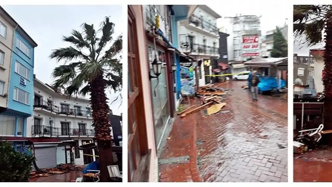 Fırtınada çatılar uçtu