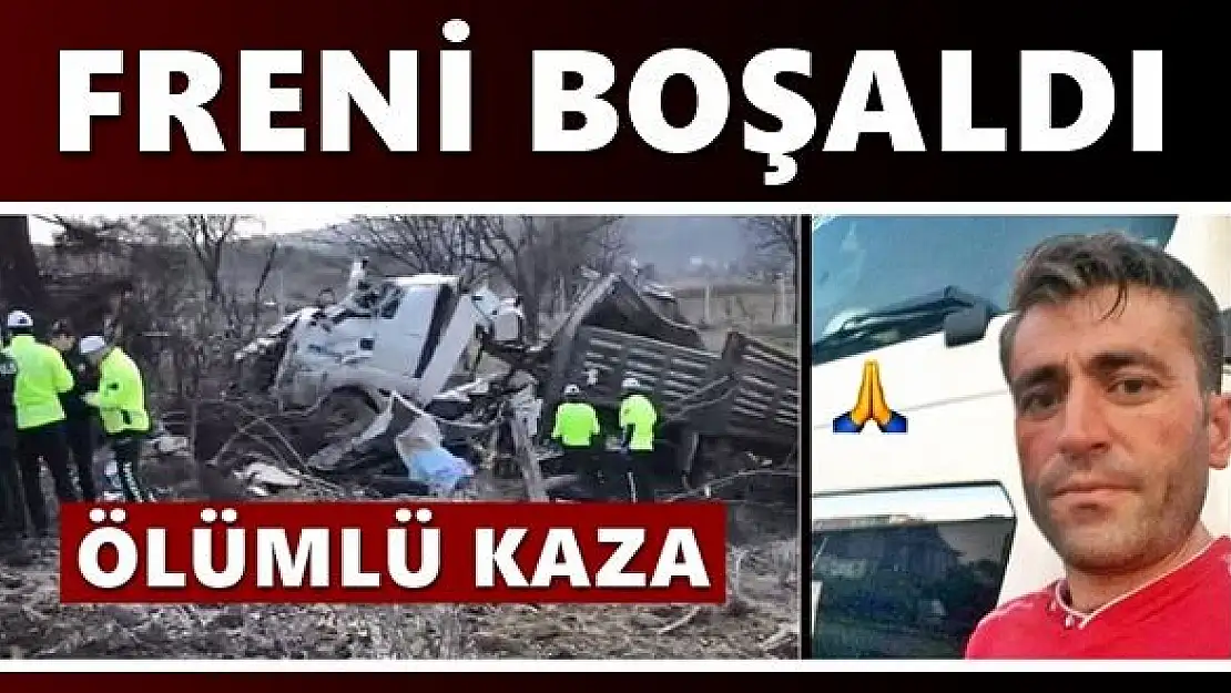Freni boşalan tır şarampole devrildi,1 ölü