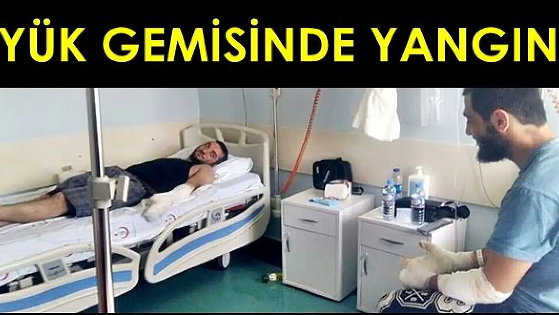 Gemide yangın çıktı, 2 kişi yaralandı