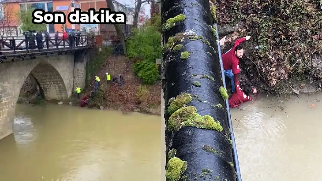 Genç kız köprüden suya atladı