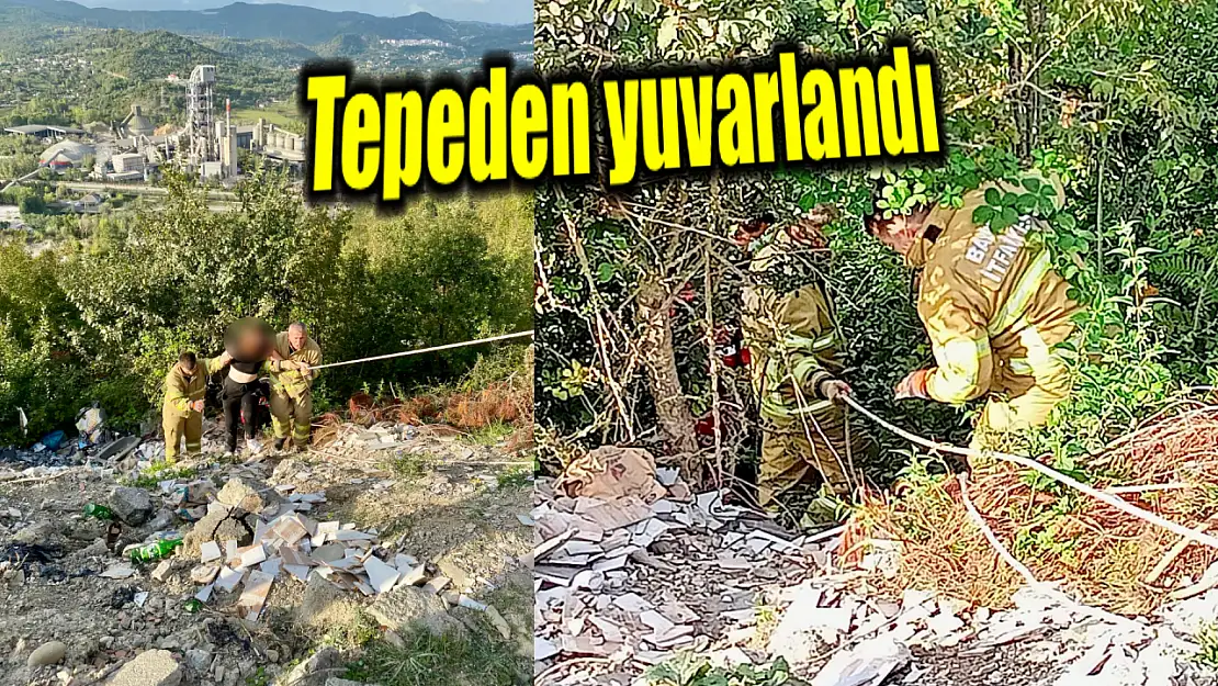 Genç kız tepeden aşağı yuvarlandı