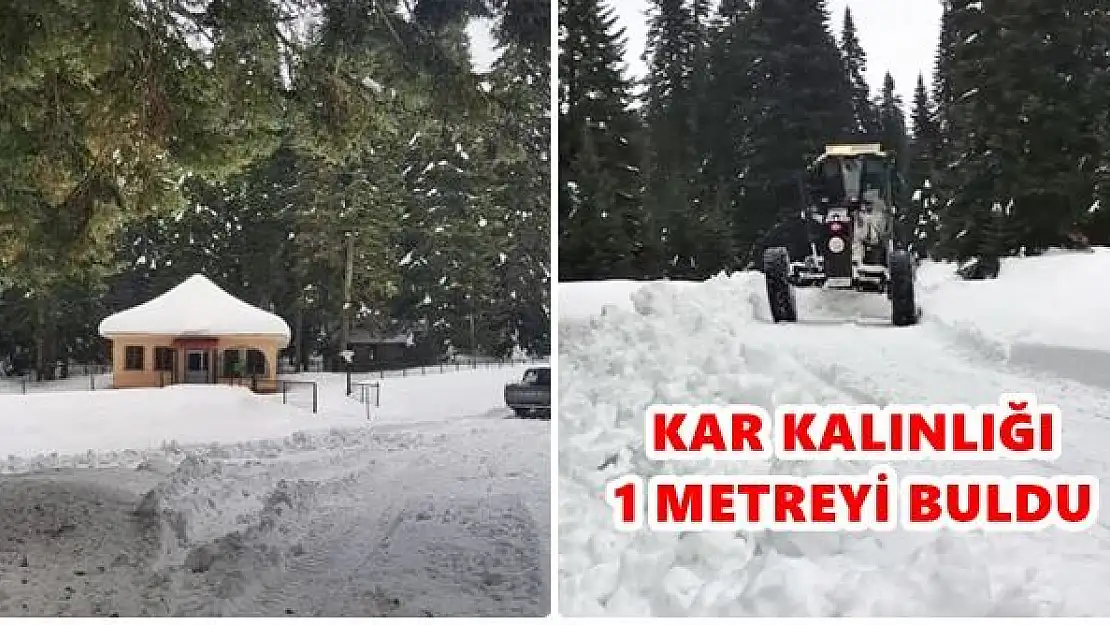 Gezen Yaylası yolunda kar temizleme