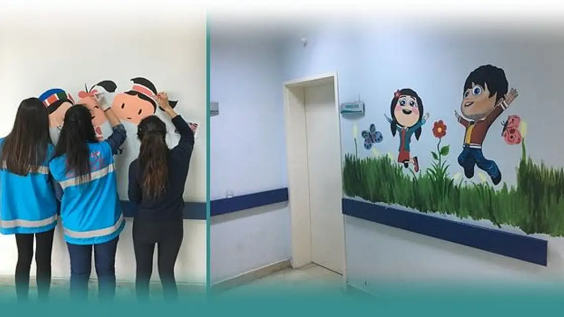 Hastane duvarları eğlenceli oldu