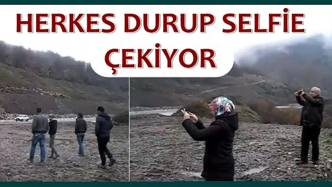 Herkes aracını durdurup selfie çekiyor
