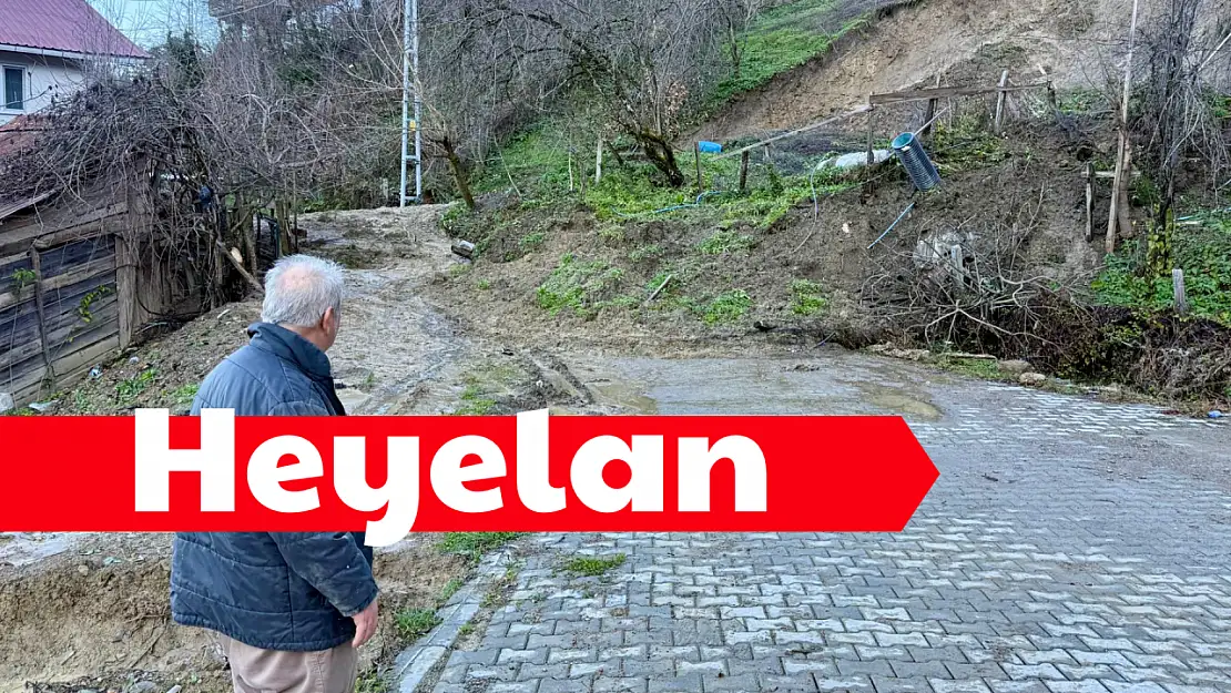 Heyelan nedeniyle yol kapandı