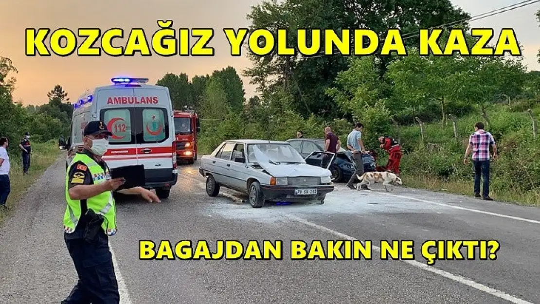 İki otomobil çarpıştı, bagajdan bakın ne çıktı?