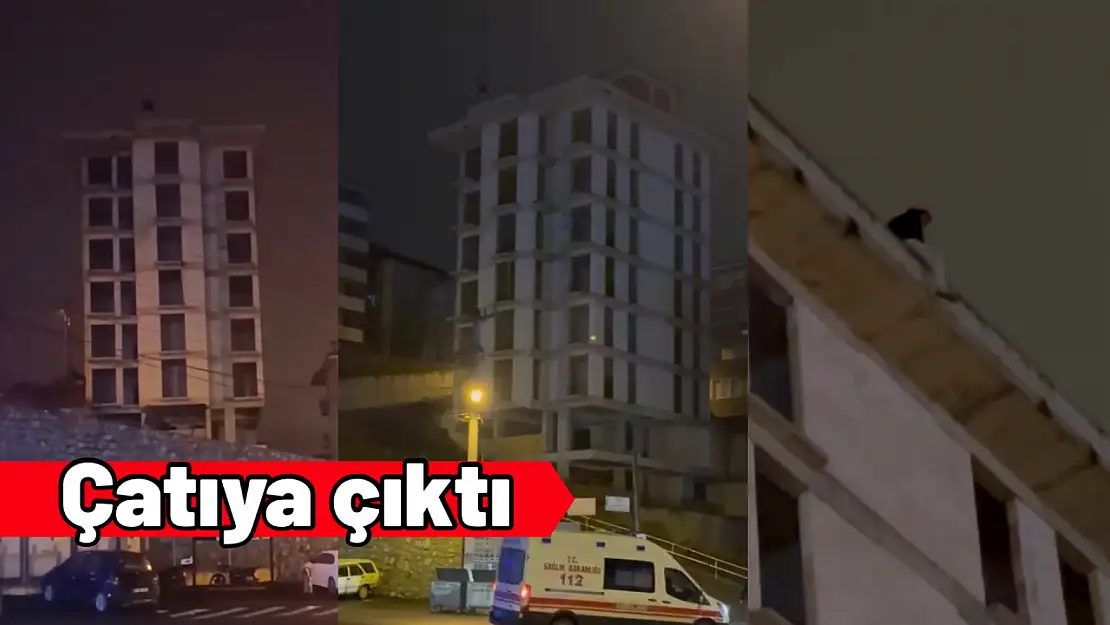 İnşaatın çatısında korku dolu anlar