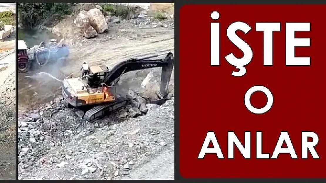 İş makinesi alev aldı