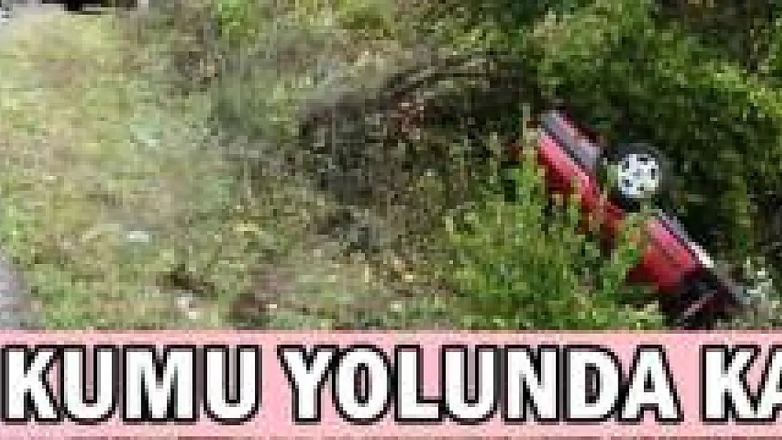 Islak Yolda Kontrolden çıkan araç takla attı