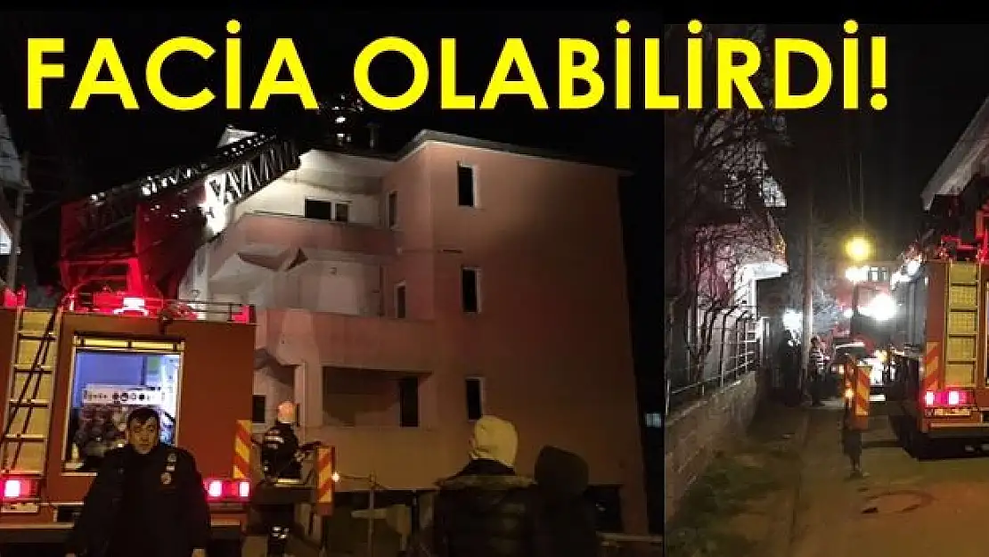 İtfaiye aracı engele takıldı