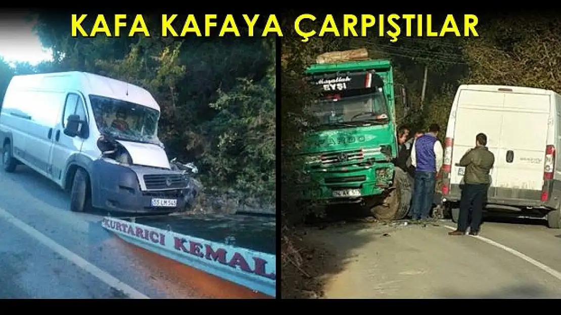 Kamyon ile minibüs çarpıştı, 1 yaralı