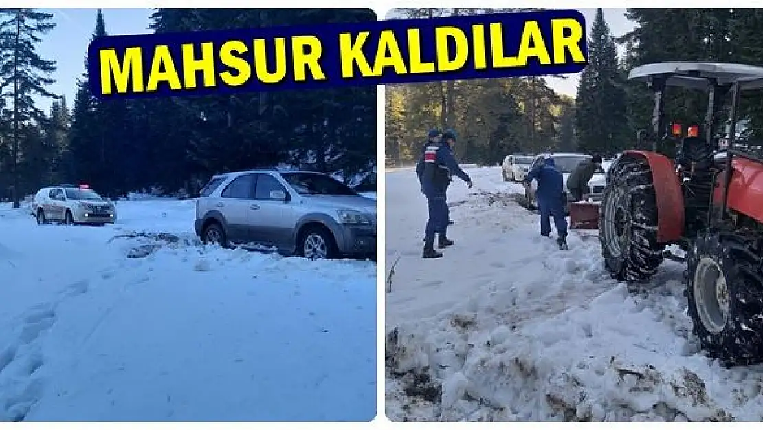 Kara saplanan şahıslar ormanda mahsur kaldı